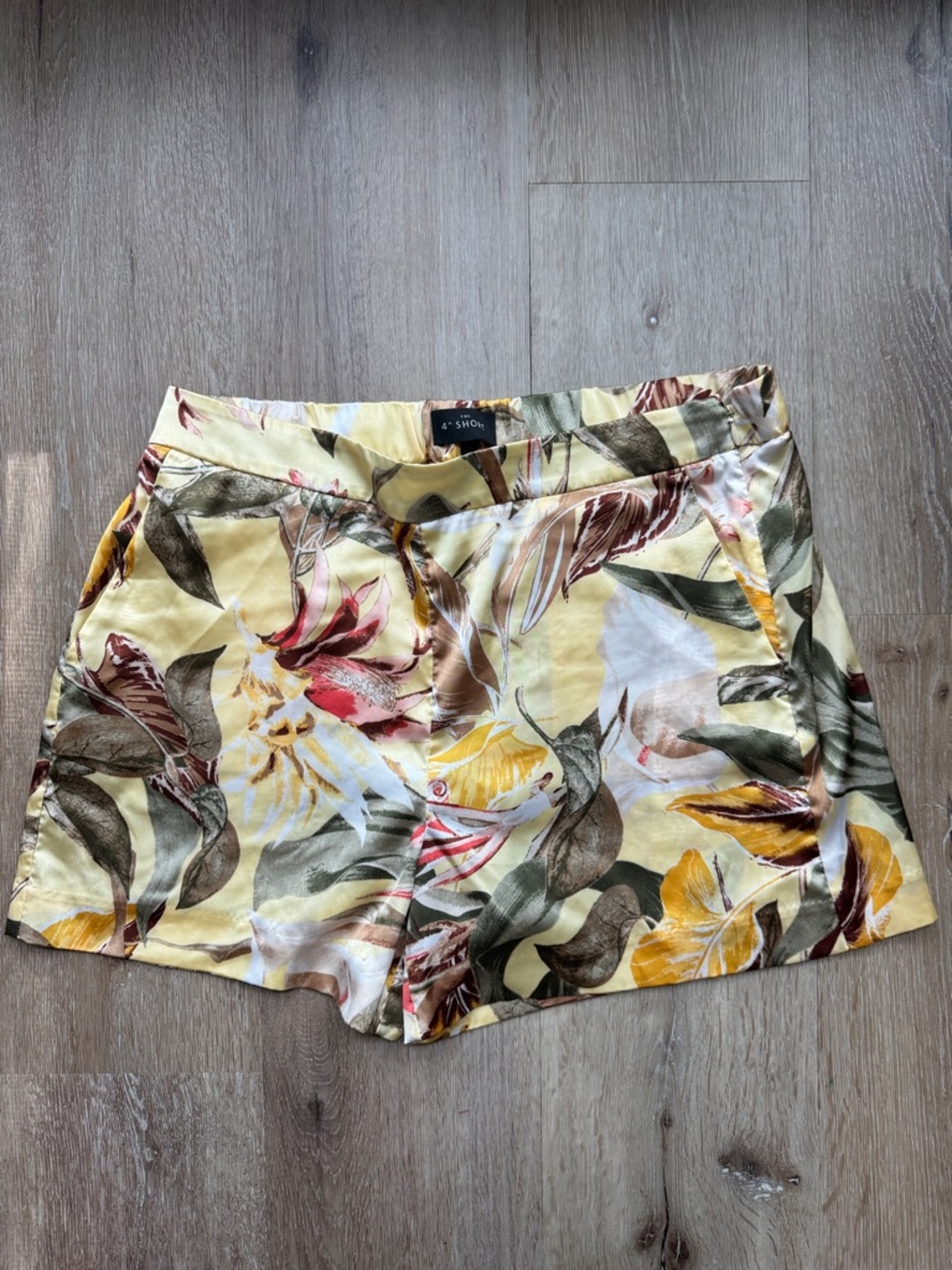 White House Black Market Yellow Floral High-Waist Women’s Shorts
